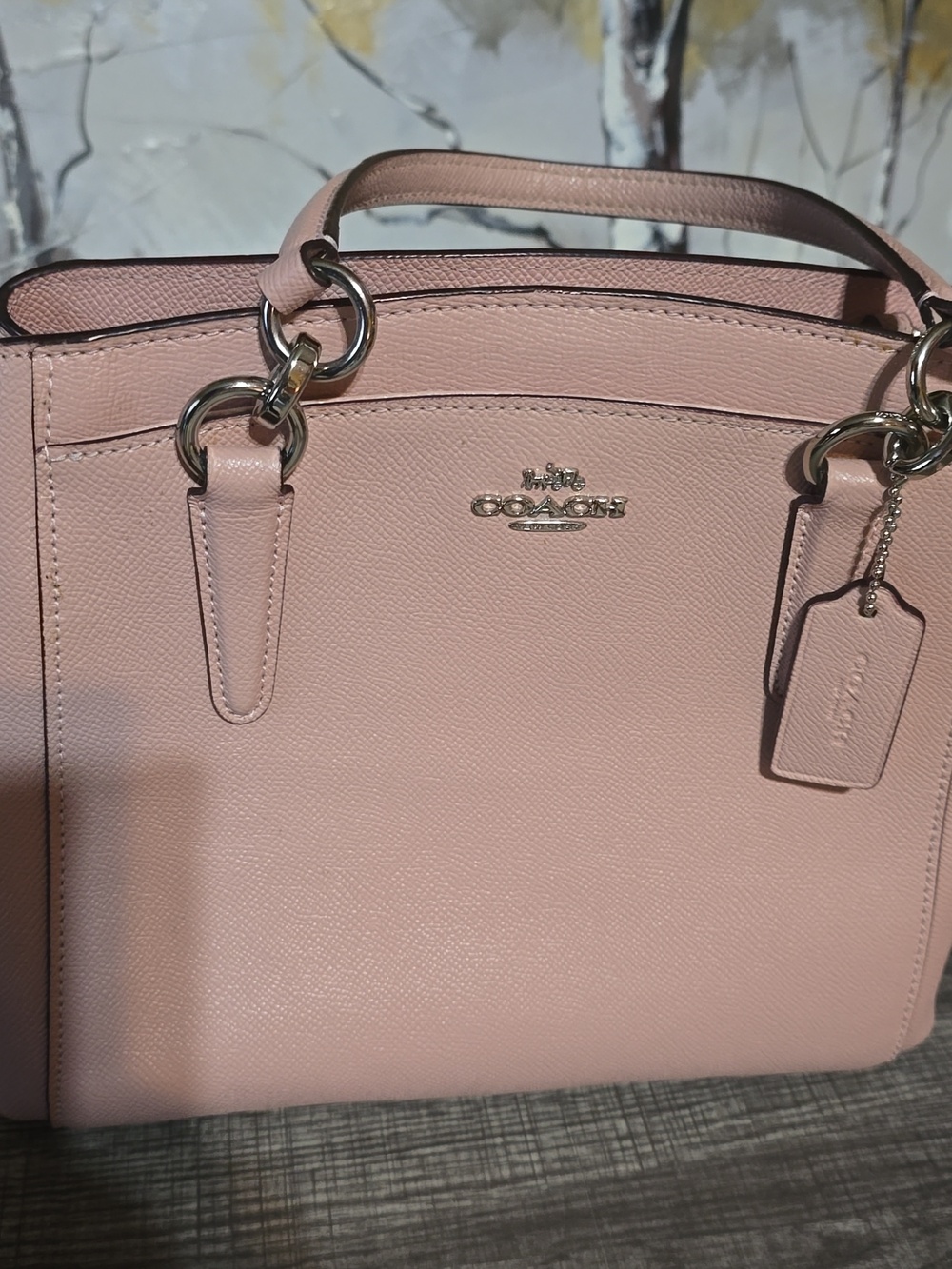 Coach Blush Pink Leather Satchel with Detachable Strap - Picture 2 of 8
